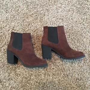 H&M Suede Brown Booties Sz 7